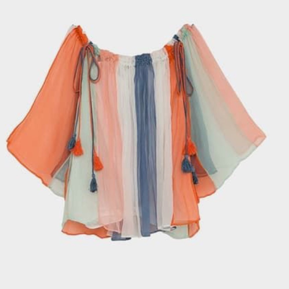 Chiffon rainbow multicolor blouse. Size 4. Excellent condition. Hardly worn.